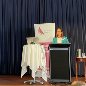 Jen Bettridge, Clear Insurance, presenting at Queensland Leaders Workshop