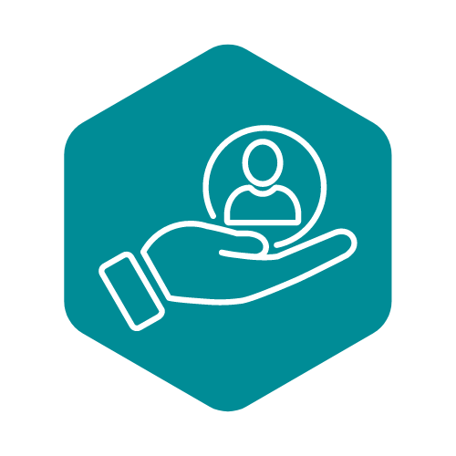 Hand holding person - tailored insurance advice